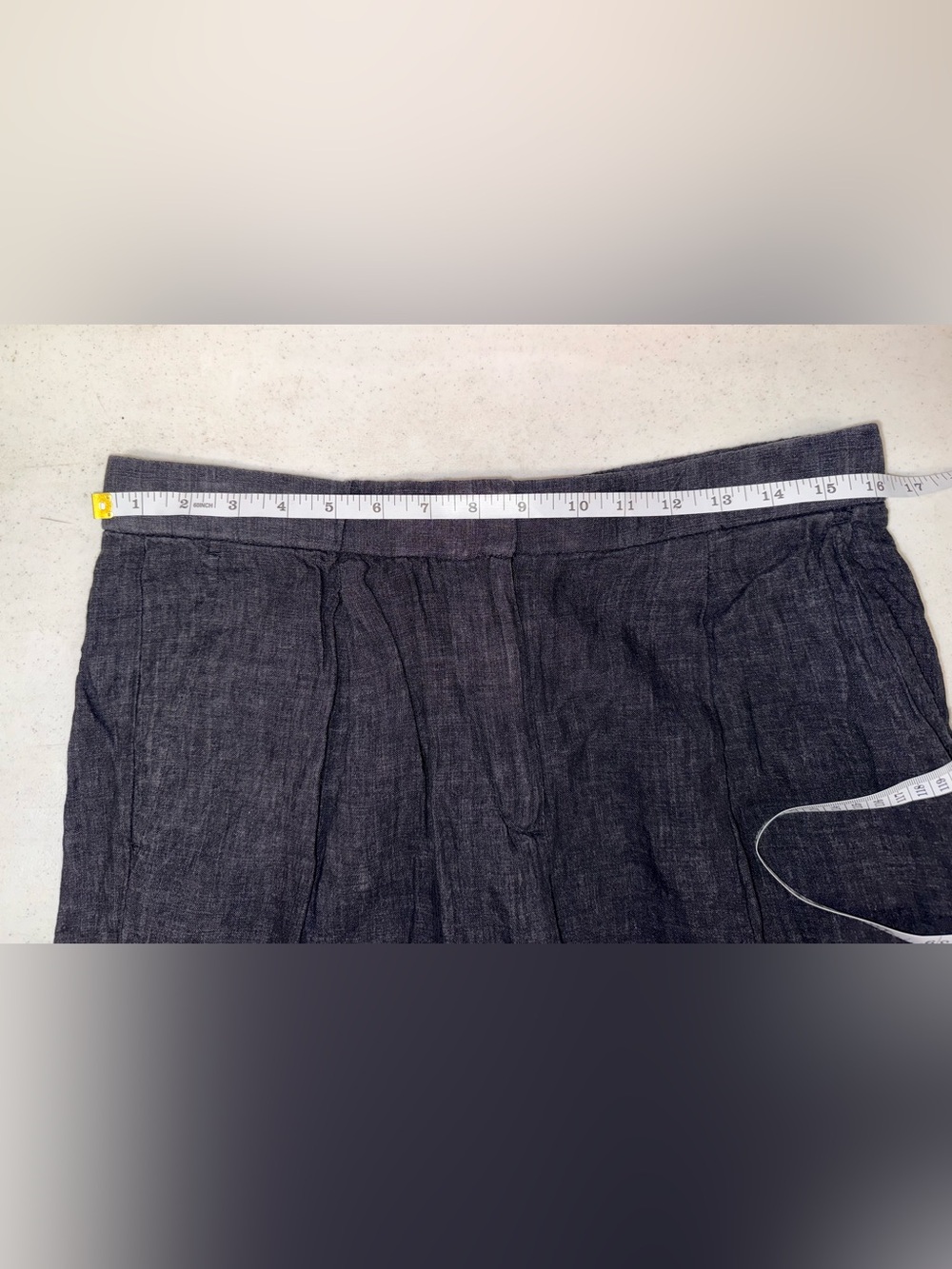 Eileen Fisher Small Organic Linen Pleated Wide Leg Pants Charcoal Quiet Luxury - Picture 12 of 16